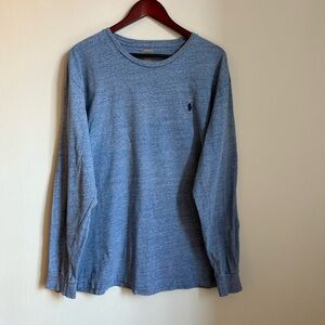 Ralph Lauren Long Sleeve Tee Blue Heather Size XL 100% cotton
